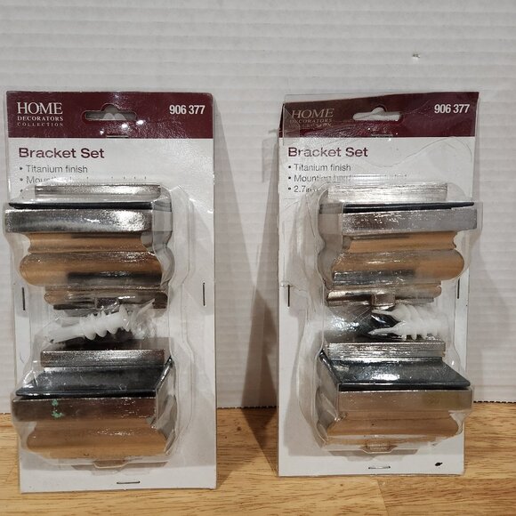 2-Packs Home Decorators Collections Bracket Set Titanium Finish 906 377 New - Picture 1 of 7